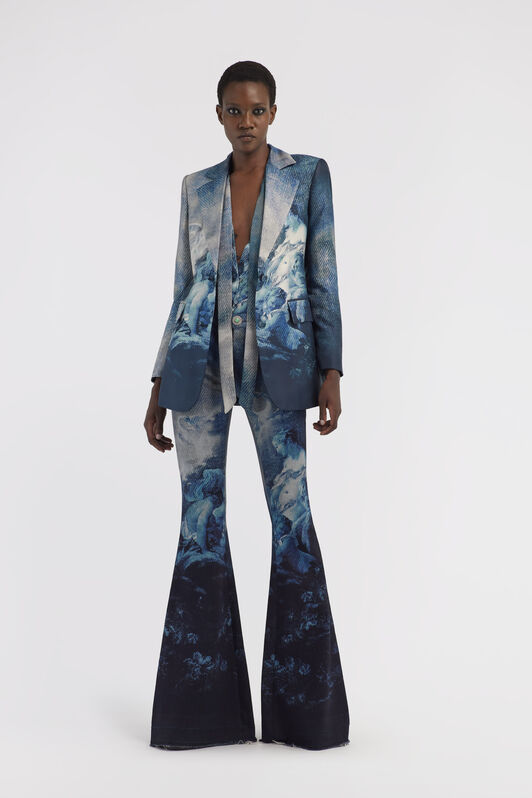RC Flared jeans with Denim Wild Leda print RC Flared jeans with Denim Wild Leda print Dark blue RWJ207-DSI16