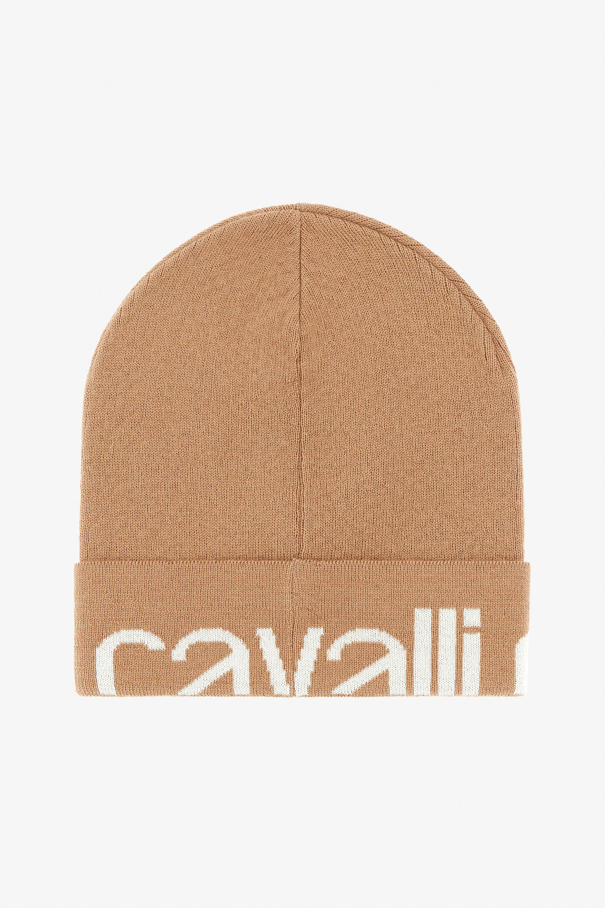RC Wool Blend Beanie with Logo Light Brown TALR12-IR029