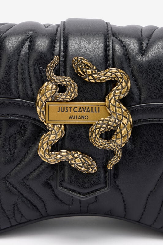JC Crossbody Bag With Top-Stitching And Mirror Snake JC Crossbody Bag With Top-Stitching And Mirror Snake BLACK UFB028-UF397