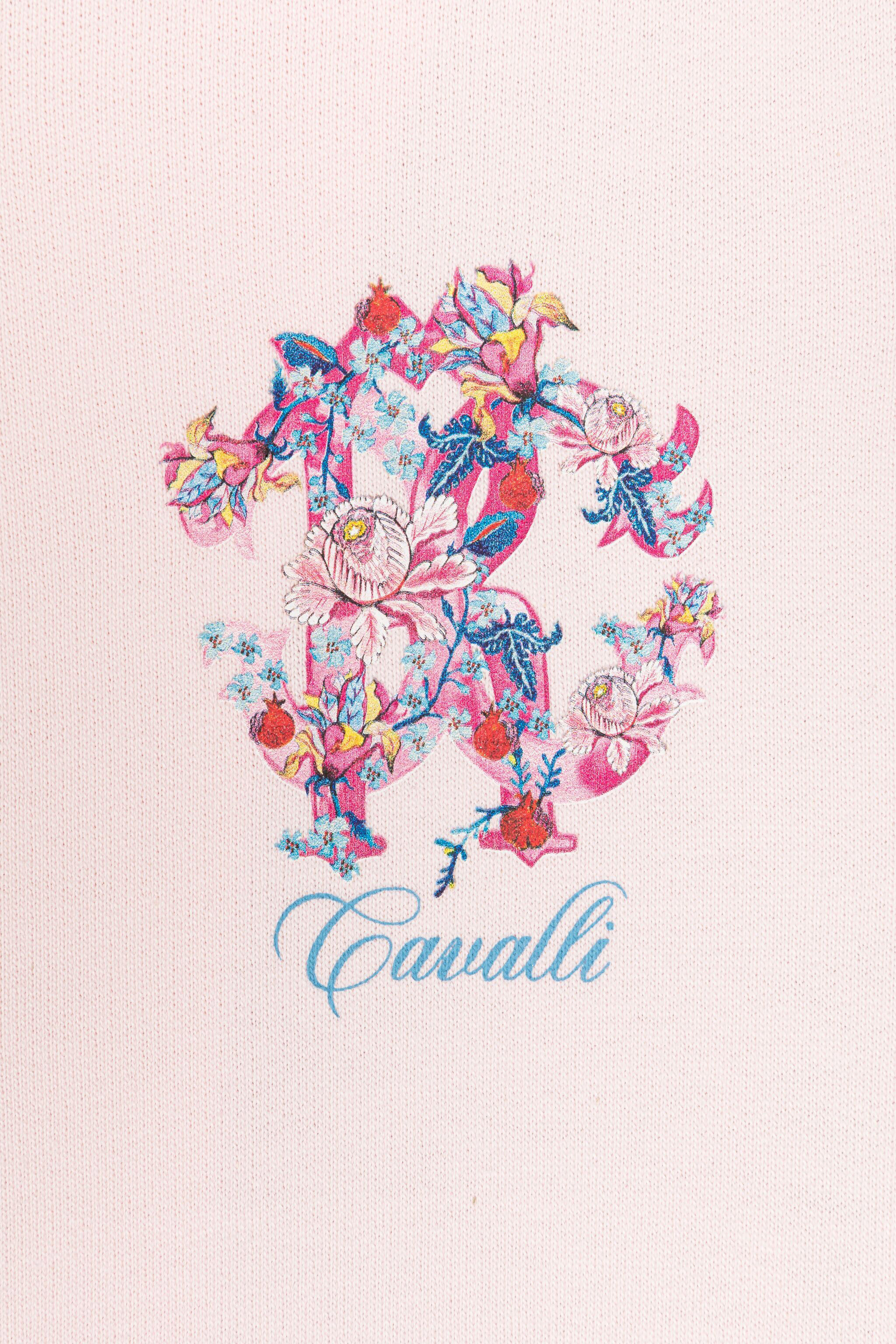 JU Floral And Jaguar-Print Cotton Hoodie Pink RJT931-CF050