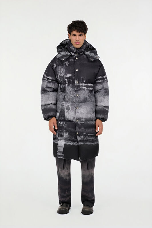 RC Grey Mélange Washed-Effect Down Jacket RC Grey Mélange Washed-Effect Down Jacket GREY MELANGE VNT815-9TP69