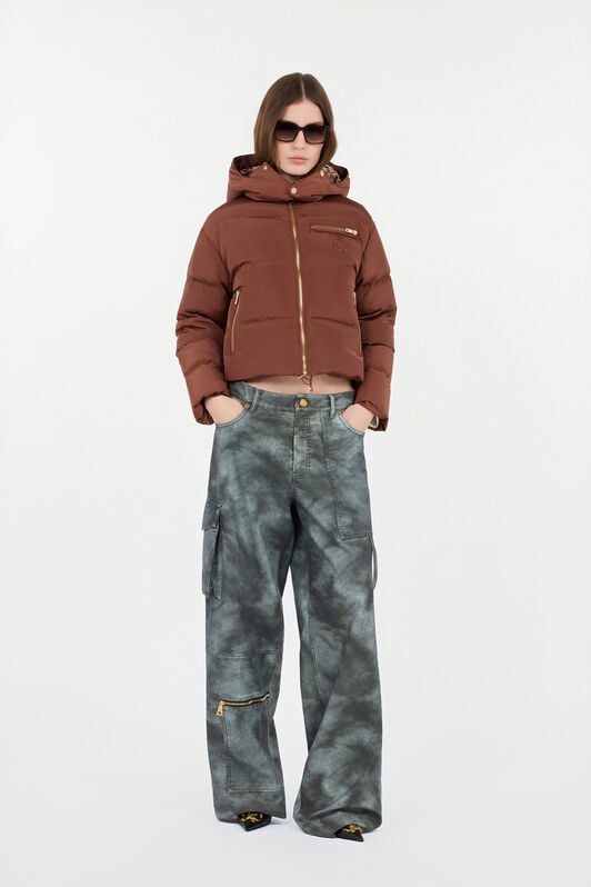 RC Brown Down Jacket With Monogram Rc RC Brown Down Jacket With Monogram Rc COFFEE ROT80C-FY035