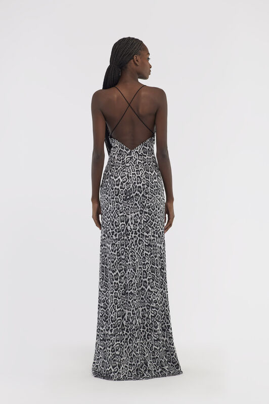 RC Slip dress with Leopard print Gray NOT10E-FXM81