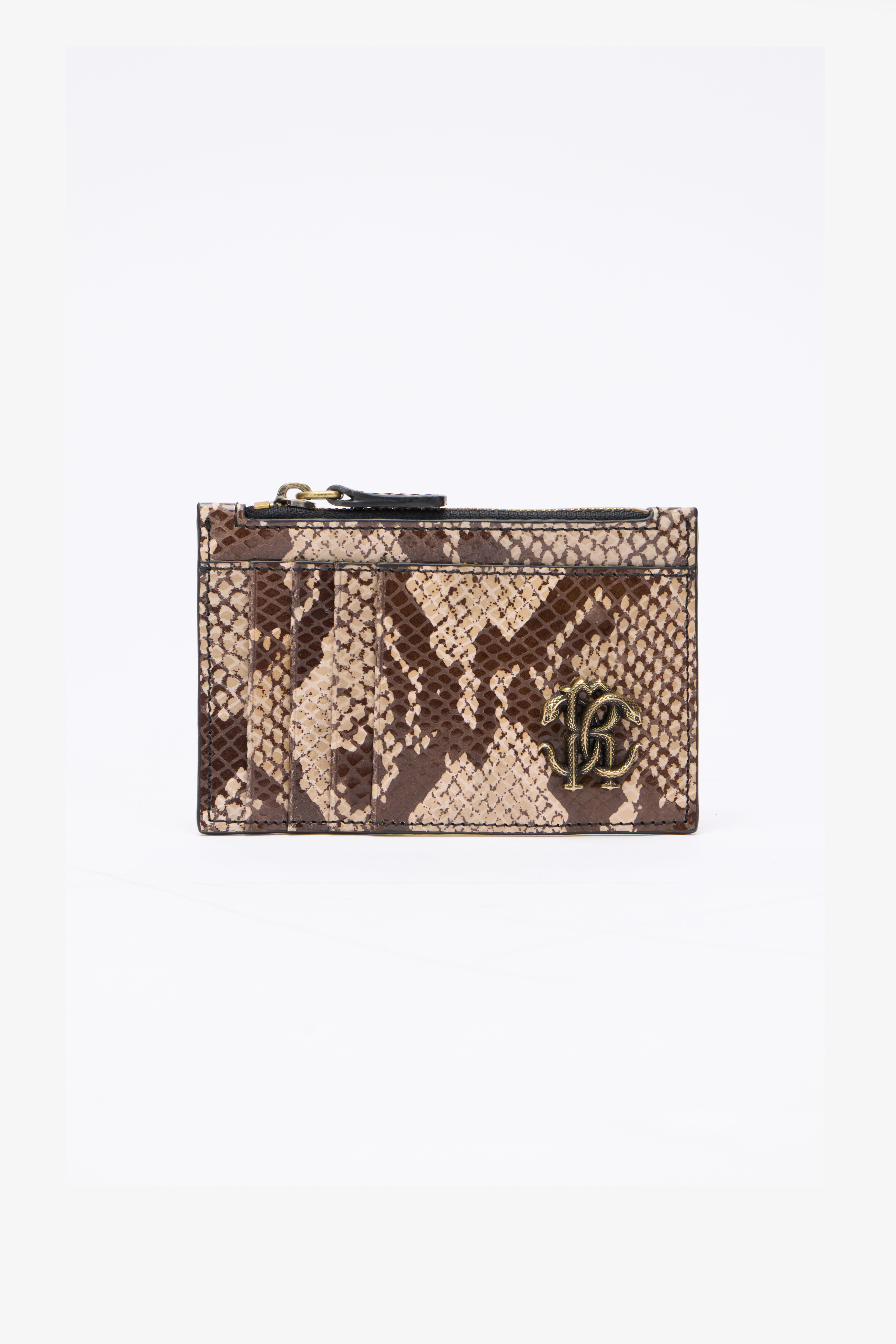 RC Python Print Zipped Card Holder ROCK BEIGE QOA00E-PZO36