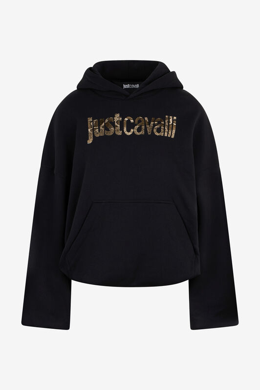 JC Schwarzer Hoodie mit Logo BLACK RKT894-RK400