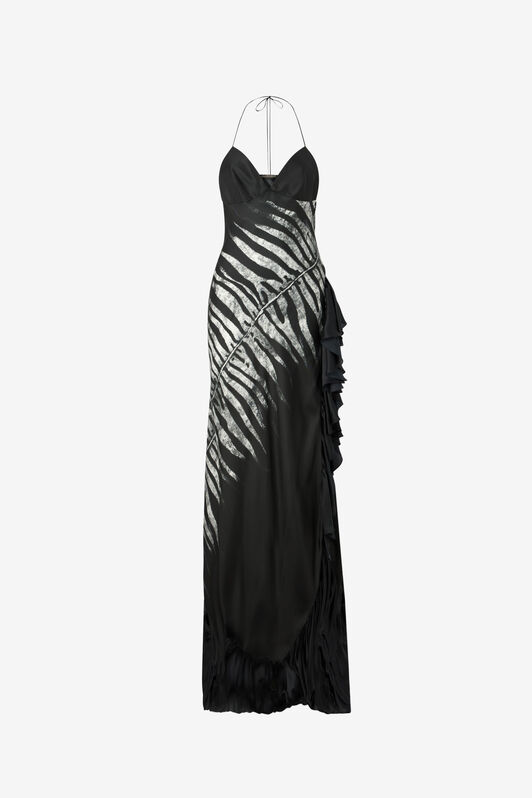 RC Langes Kleid mit Print Zebra Schwarz/Weiß UKT107-4QN50