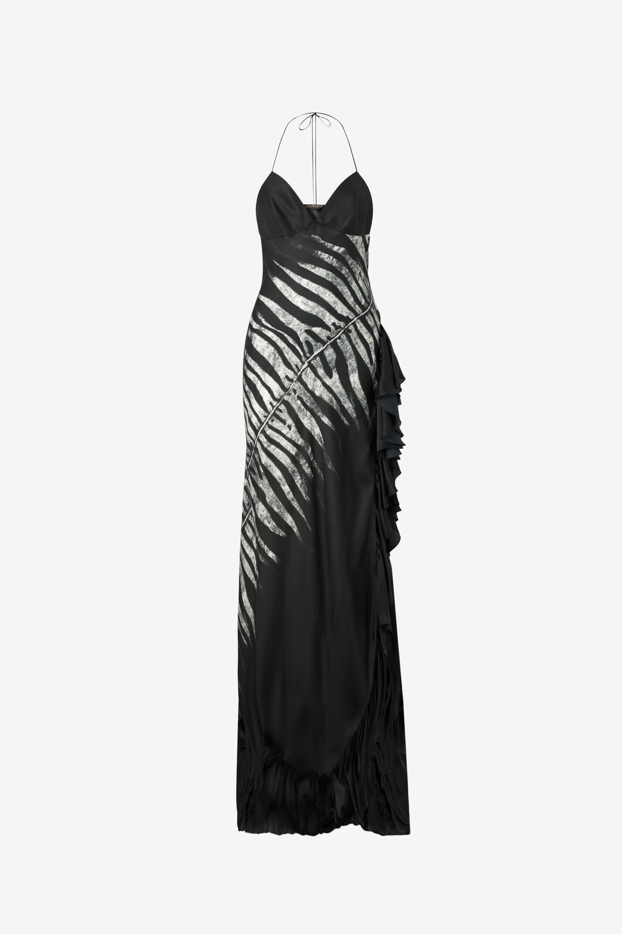 RC Langes Kleid mit Print Zebra Schwarz/Weiß UKT107-4QN50