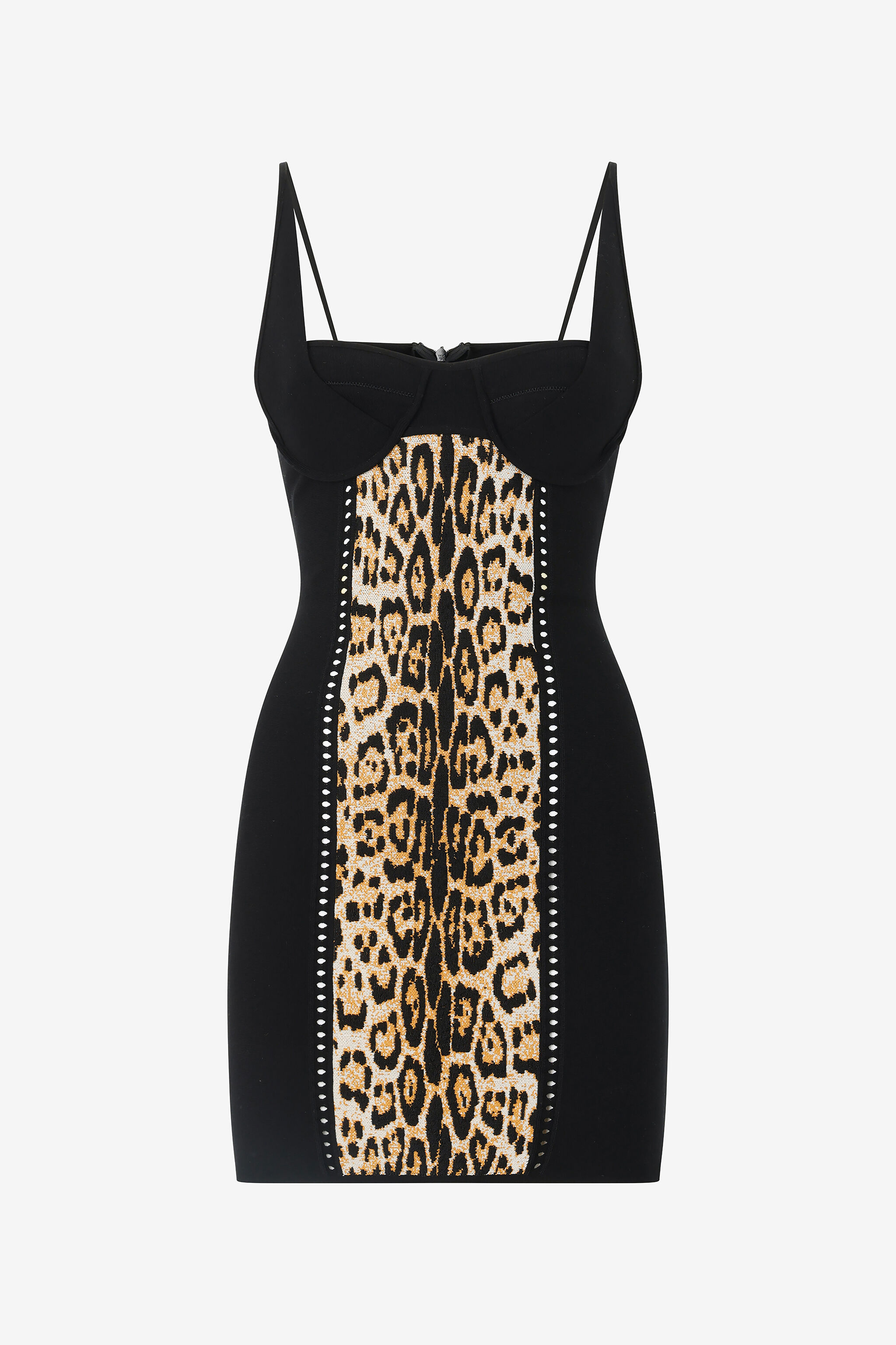 RC Mini Dress with Jaguar Skin Pattern Brown VKM104-MI009