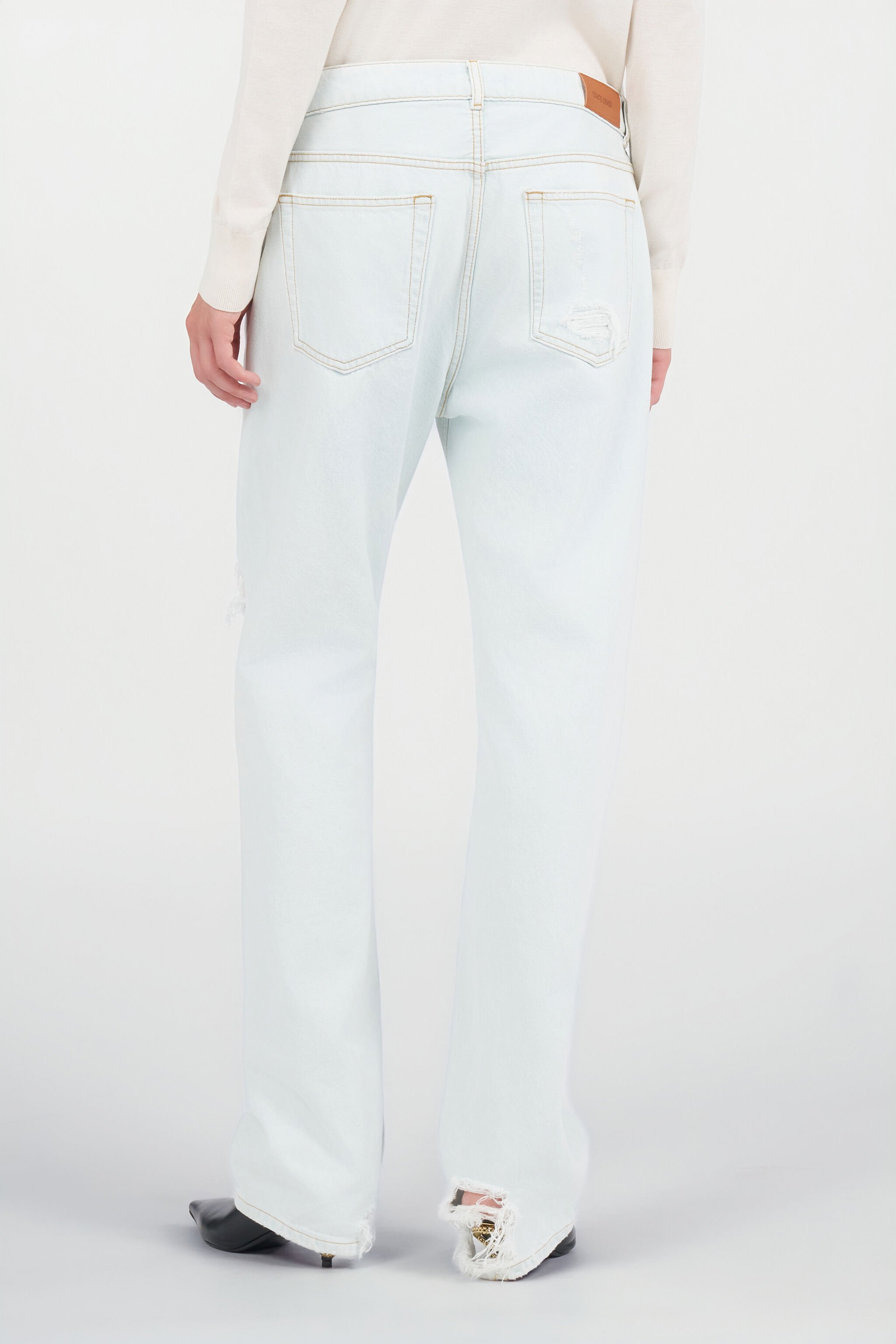 RC Light-Wash Denim Jeans with Distressed Details DARK BLUE WQJ200-VT002