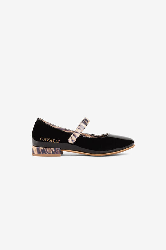 JU Logo-Print Ballet Flats JU Logo-Print Ballet Flats Black PJS003-PL001