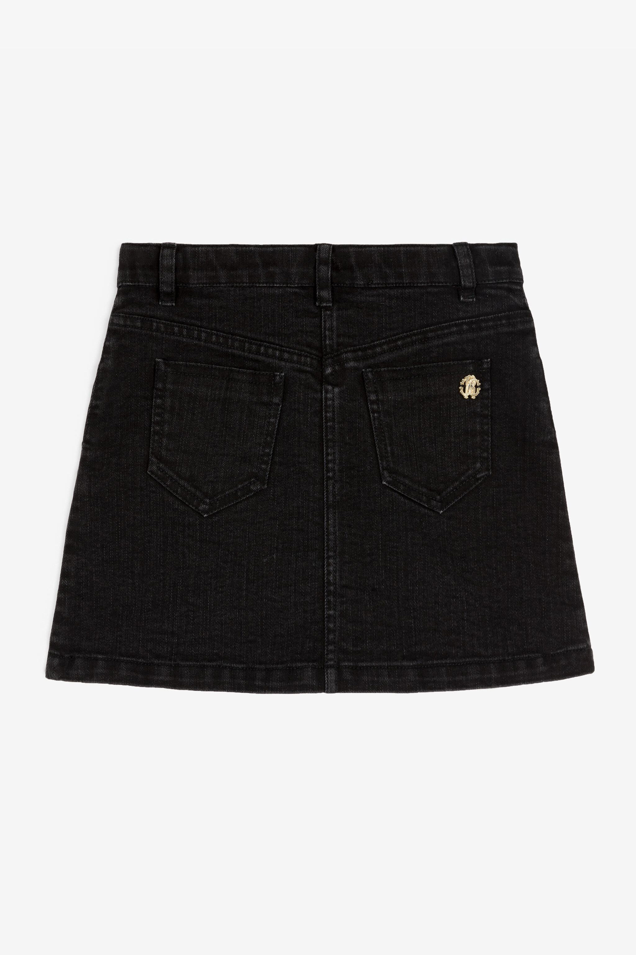 JU RC Monogram Denim Skirt Black RJJ301-DS015