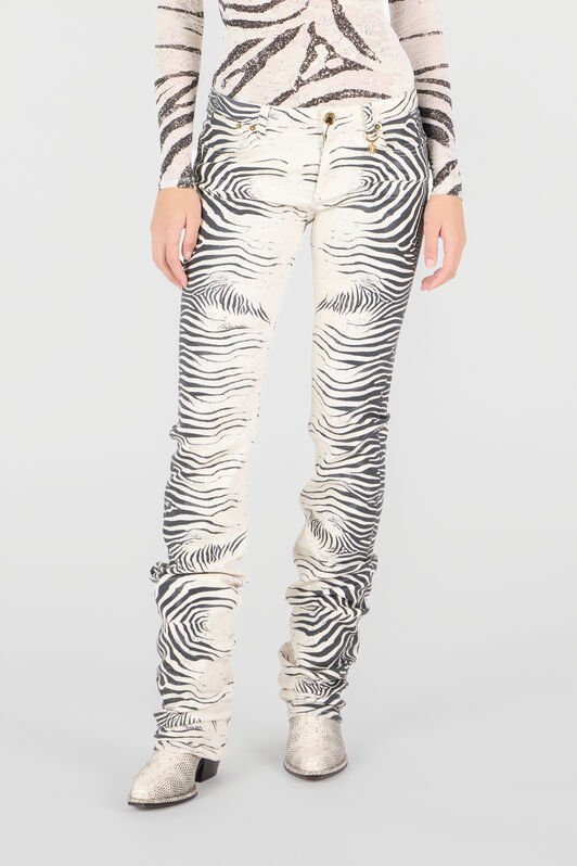 RC Pants With White Tigress Print Black/White UKJ220-DAN49