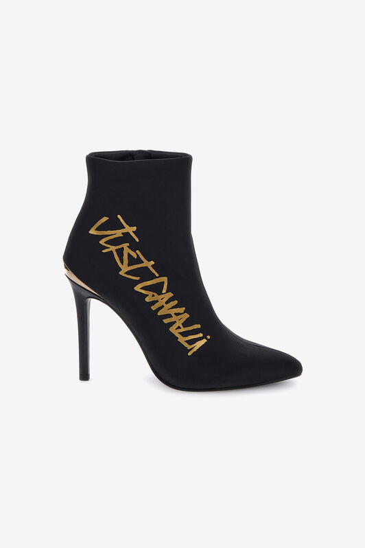JC Just Cavalli Logo Booties BLACK+GOLD FERRAGNI RKS204-RK569