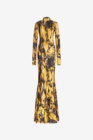 ${brand} Long dress with Marble print ${colorDescription} ${masterID}
