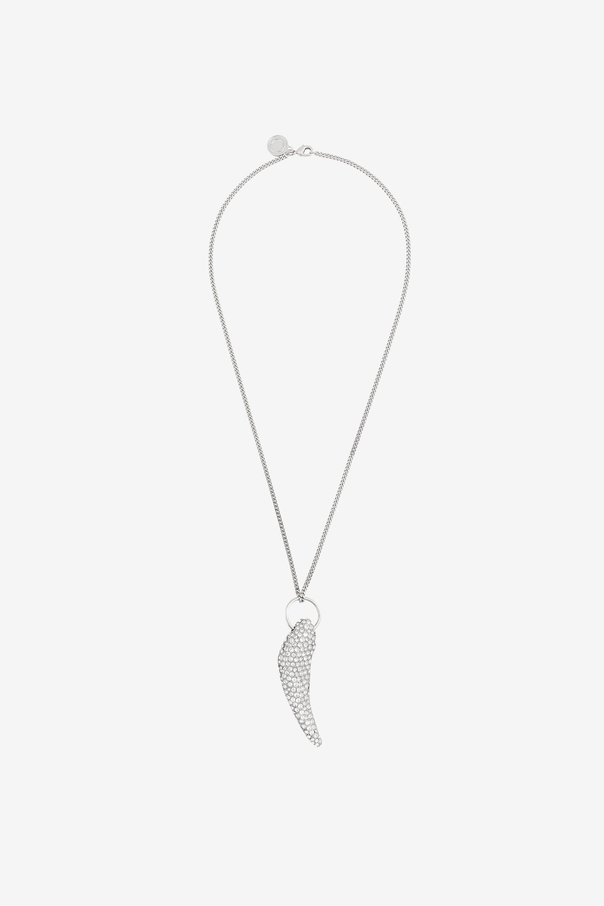 RC Crystal-Embellished Tiger Tooth Necklace NIKEL/CRYSTAL PNG001-AM008