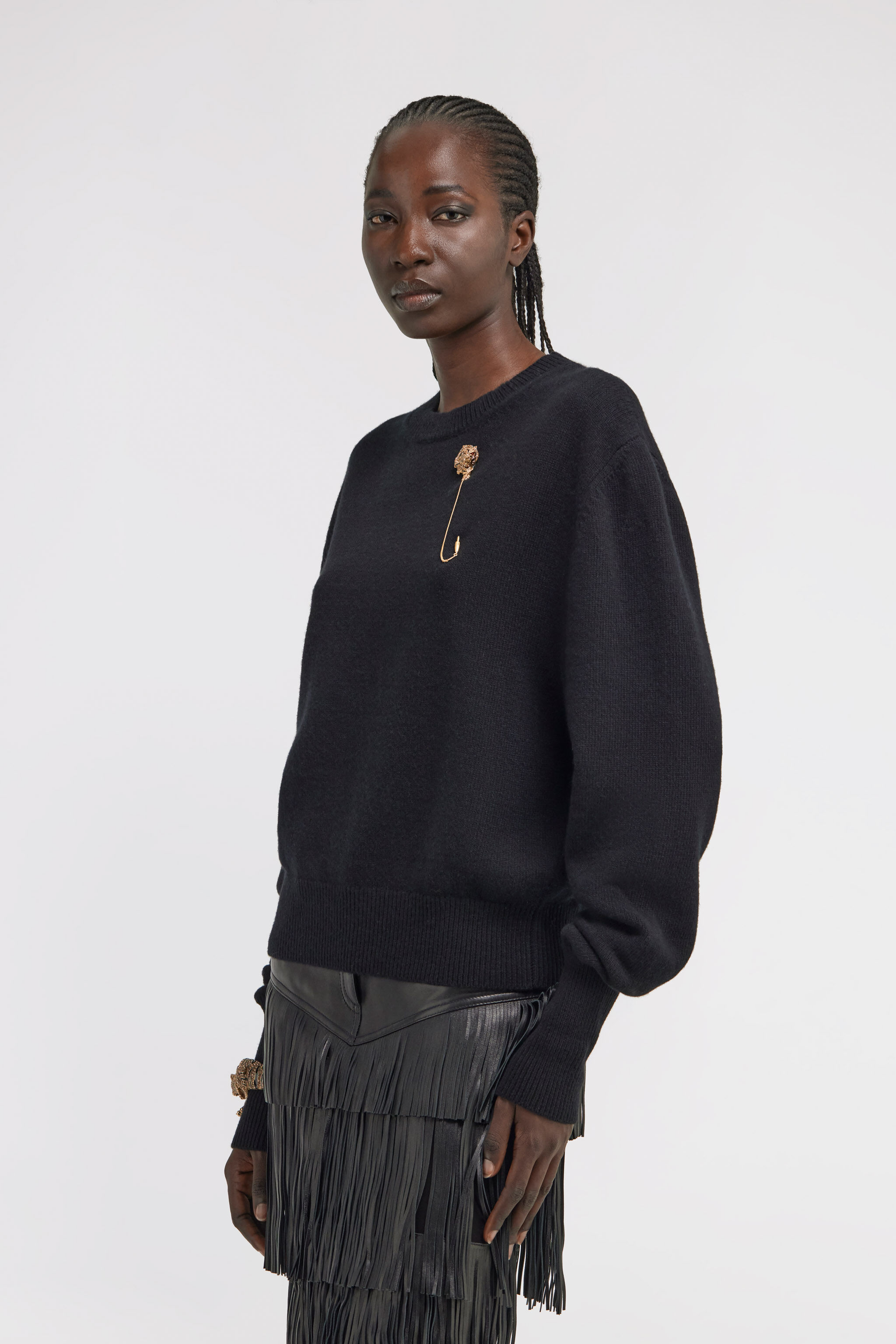 RC Cropped Knit Sweater Black TKM623-MQ001
