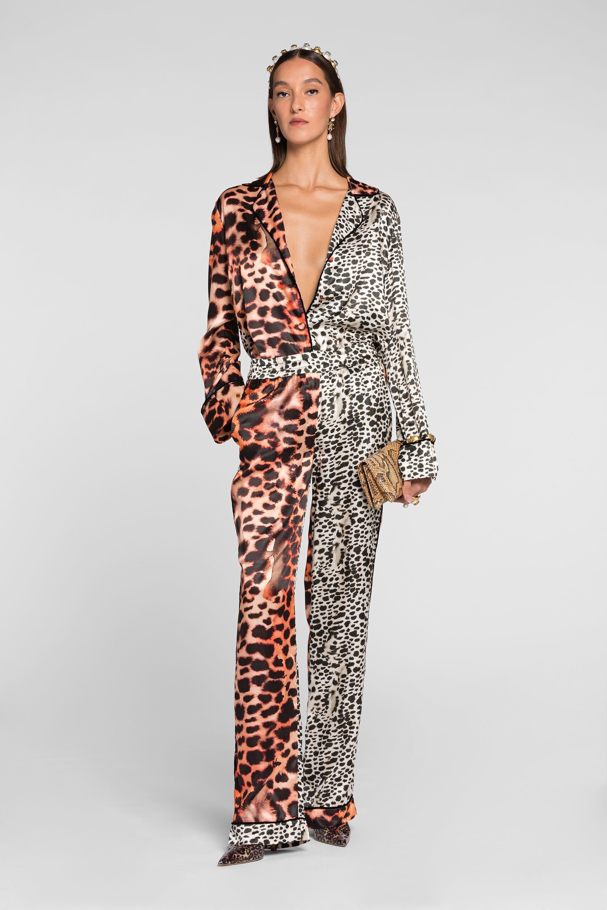 RC Murena Print Silk Blend Jacket Orange QKT422-SZF49