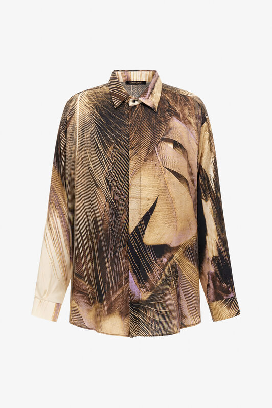 RC Camisa oversize con estampado Savage Marrón SMT720-6DL73