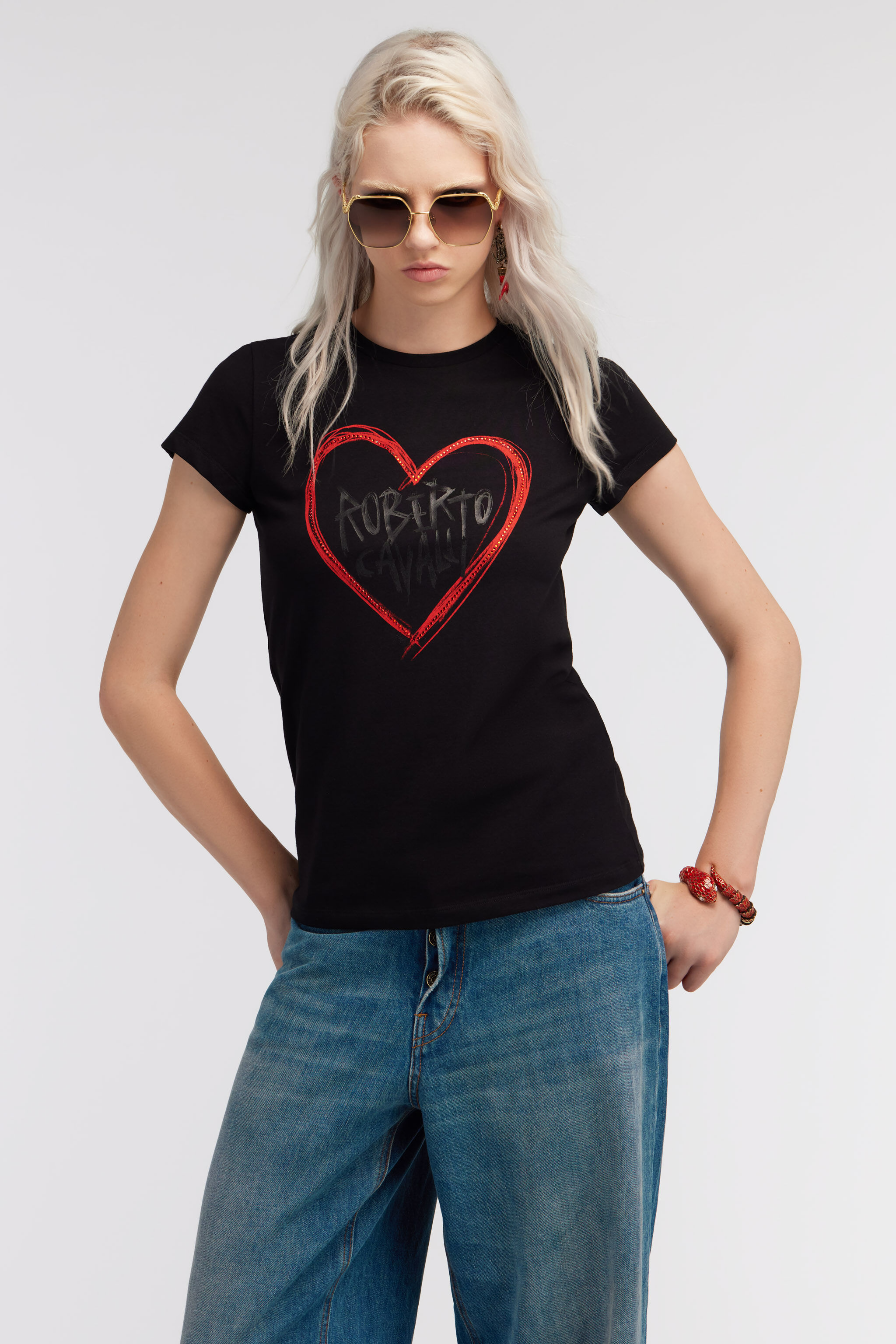RC Heart and Logo t-shirt Black SKT60A-JD061