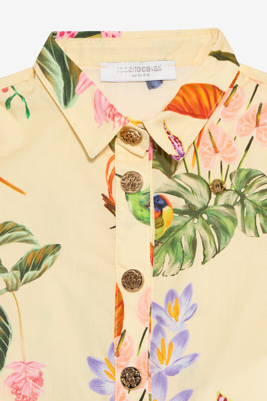 JU Yellow Dress with Tropical Print YELLOW VJT109-7MP32