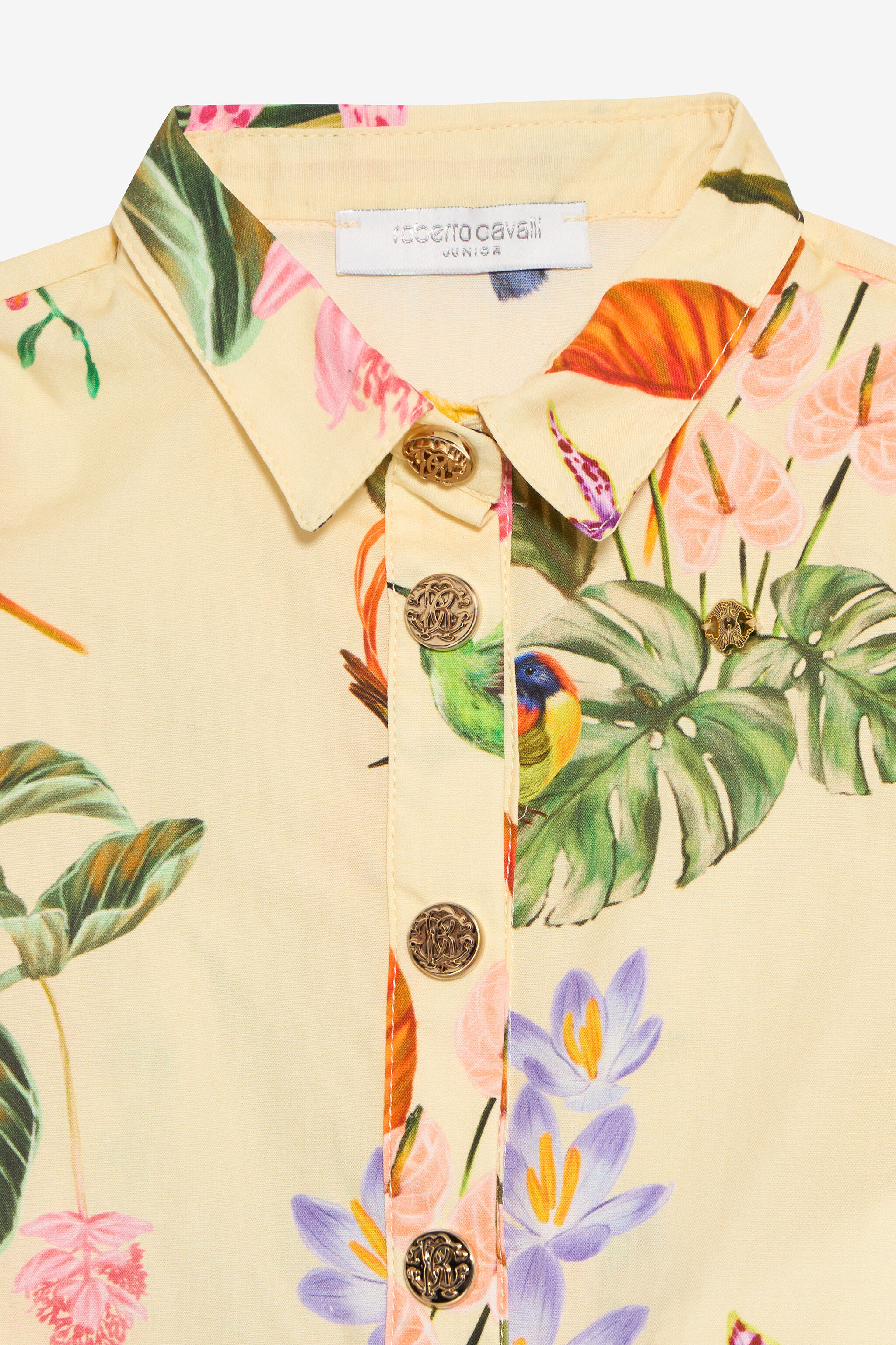 JU Yellow Dress with Tropical Print YELLOW VJT109-7MP32