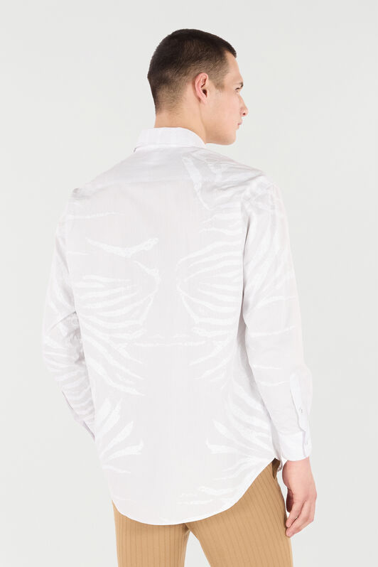 RC Silk Shirt With Tiger Skin Print White URT720-CH105
