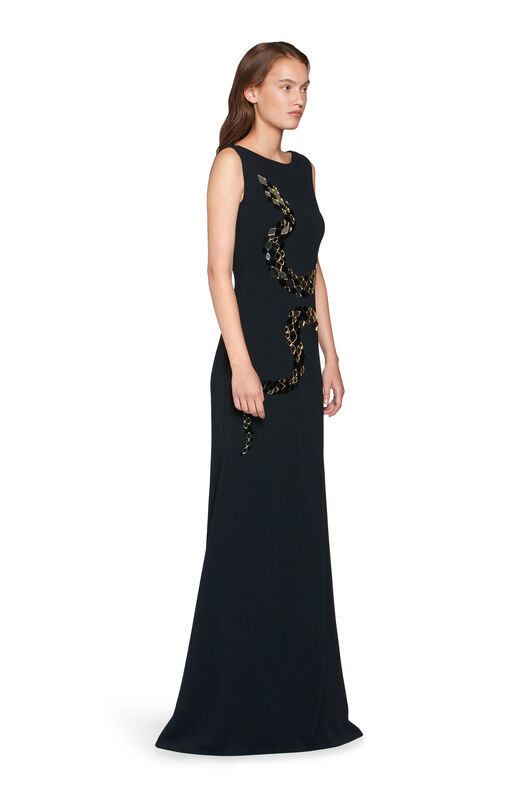 RC Mirror Snake Embellished Gown BLACK IQR918-HR005