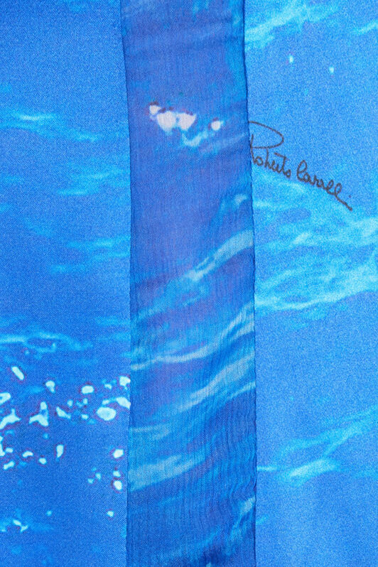 RC Seidenkleid Stretto di Messina Print Blau UWT115-RYN94