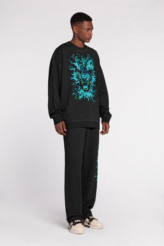 RC Flame Lion-Print Sweatshirt RC Flame Lion-Print Sweatshirt Negro PRT67A-CF051