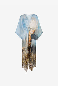 ${brand} Seidenkaftan mit Malerei-Print ${colorDescription} ${masterID}