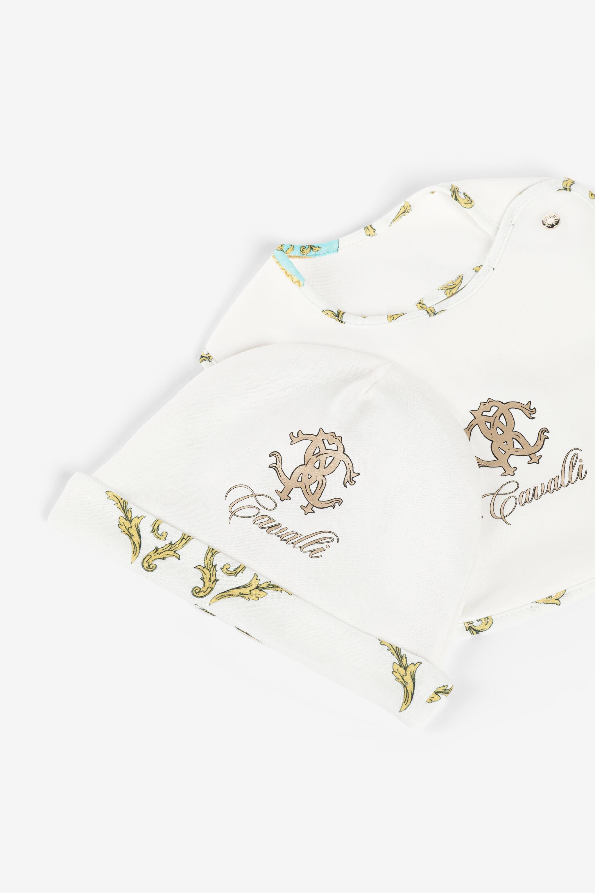 JU Filigree And Jaguar-Print Babygrow Set White RJT823-JD001