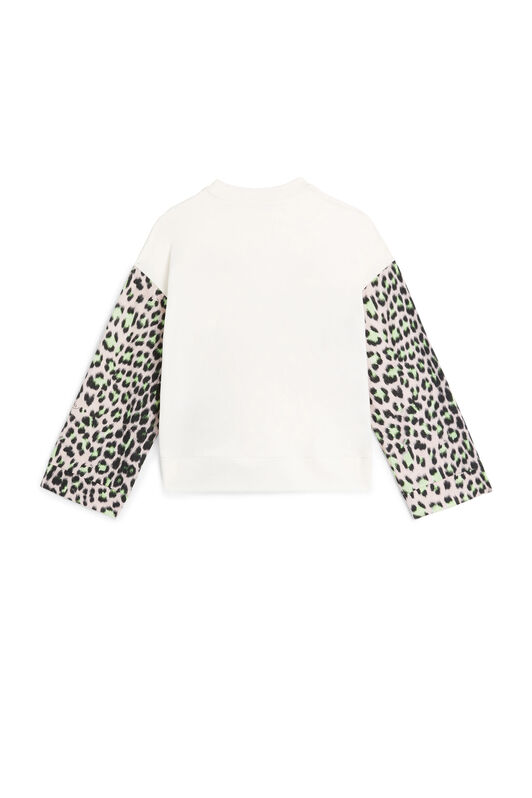 JU Leopard-print panelled sweatshirt MILKY WHITE LJT600-JV025