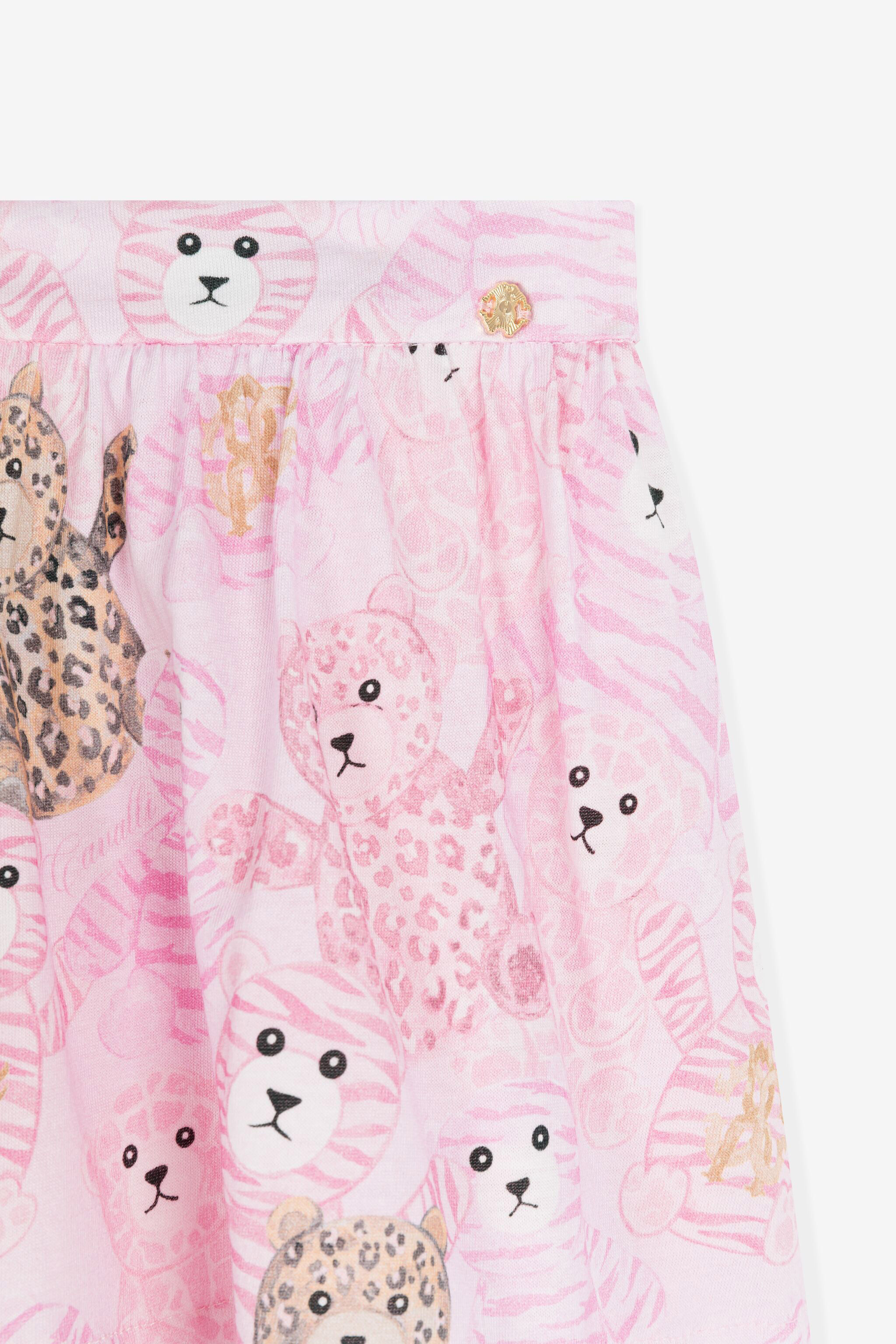 JU Gonna con stampa Teddy Bear Rosa RJT301-7GG79