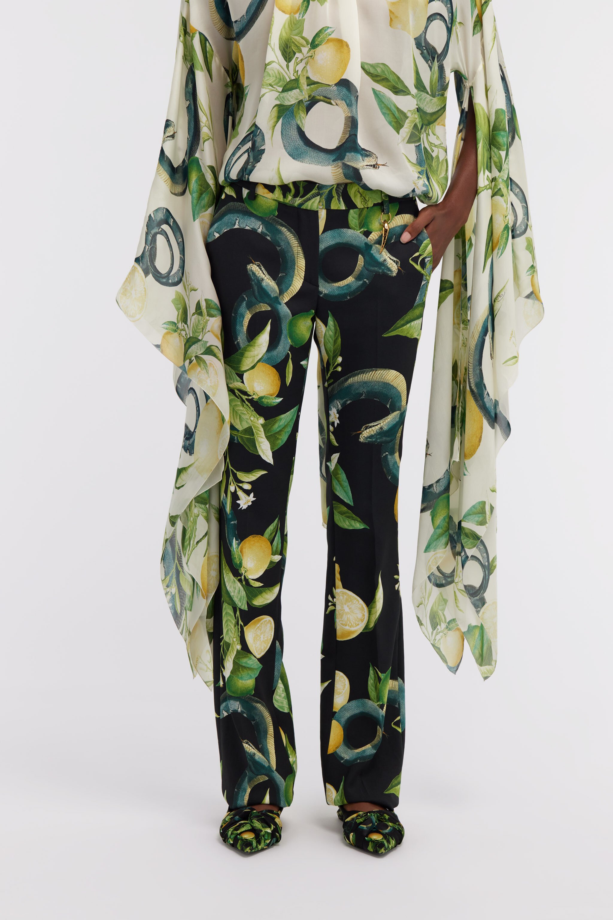 RC Tailored Lemon print trousers Black SKT207-ORI89