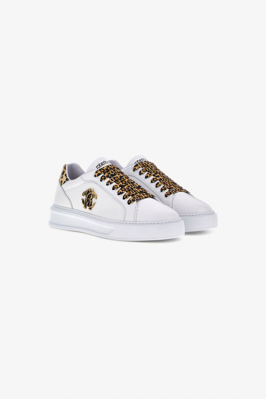 RC Sneakers con Monogram RC Bianco/Marrone SKS036-PZA90
