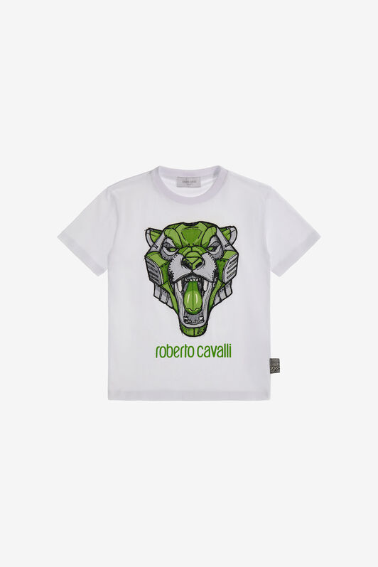 JU T-shirt with Logo and print White SJT645-JD001