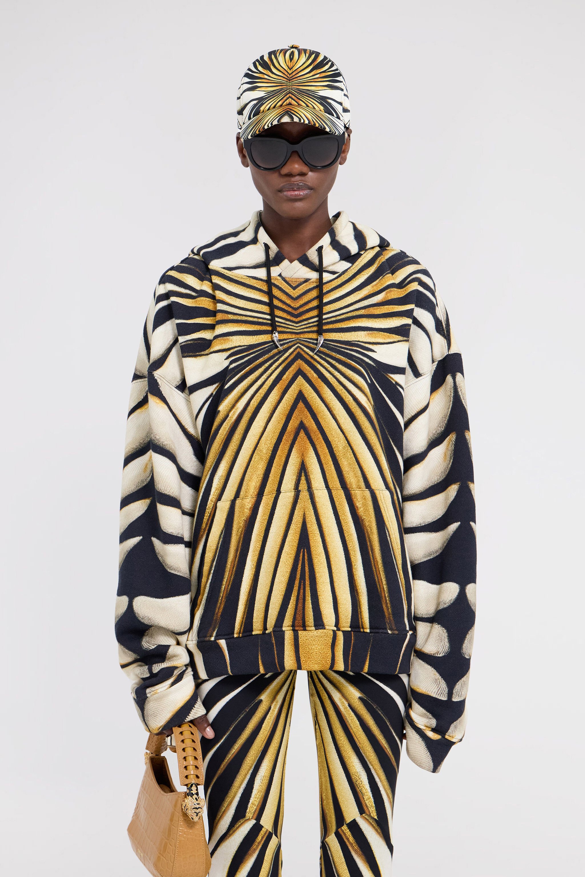 RC Ray Of Gold Print Cotton Sweatshirt RC Ray Of Gold Print Cotton Sweatshirt Gold TRT69A-5OM73