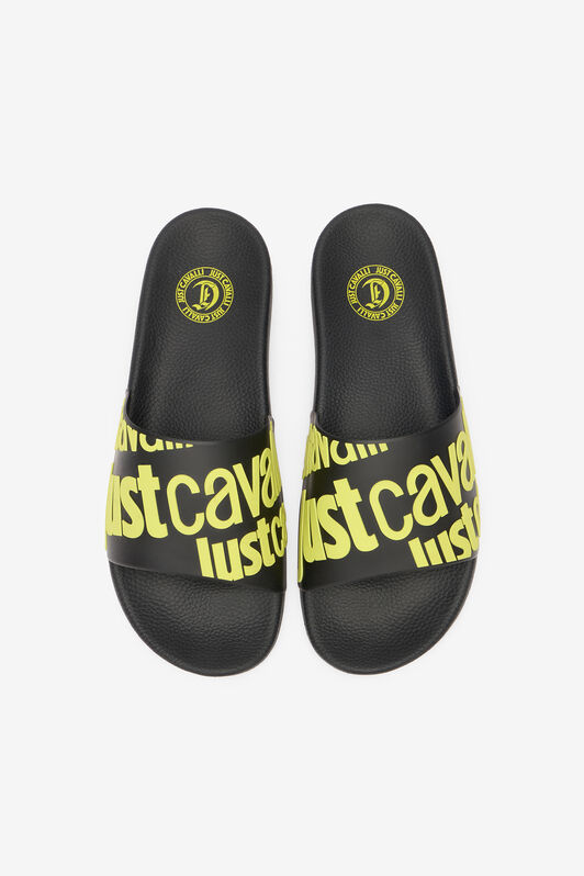 JC Sliders With Lettering Light green/Black UFS027-UF302