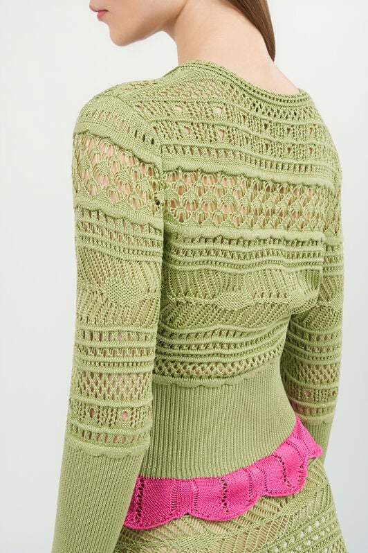 RC Knit cardigan with contrast details RC Knit cardigan with contrast details LIGHT GREEN WQM905-MA018