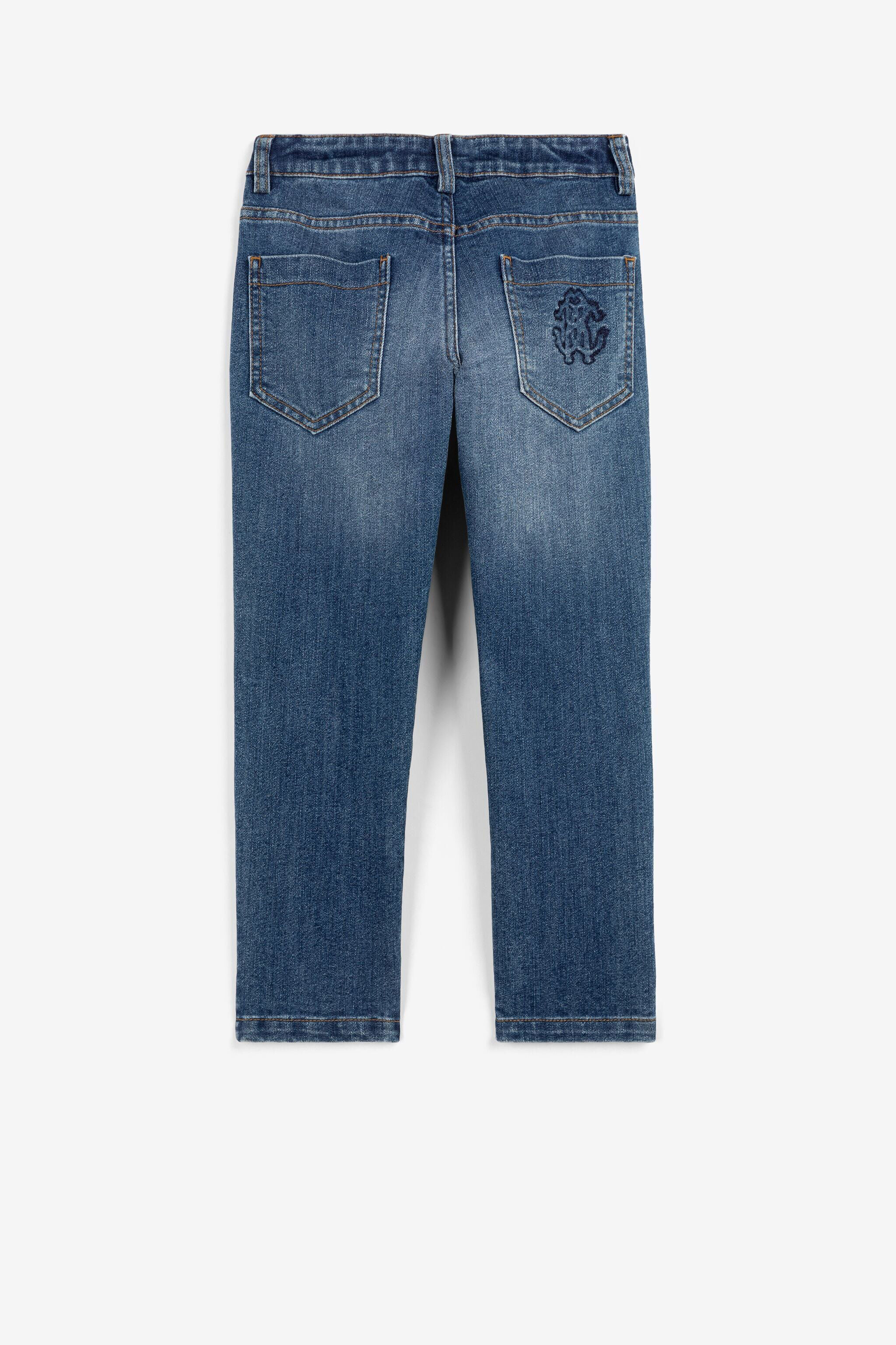 JU RC Monogram-Embroidered Jeans Dark blue QJJ204-DS015