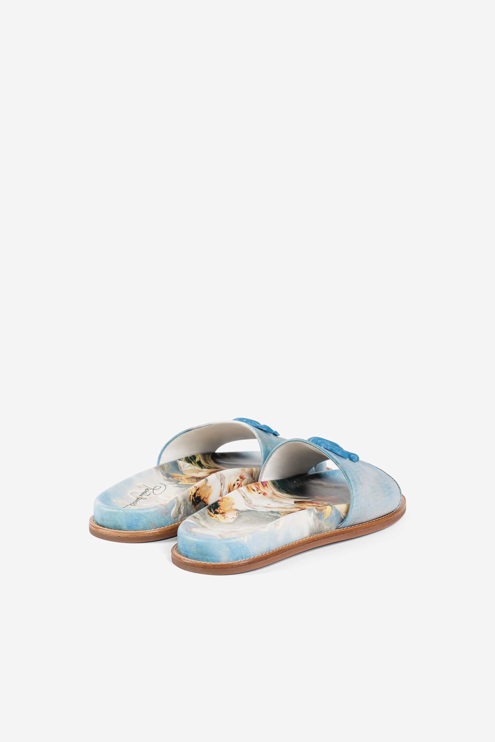 RC Mirror Snake leather slides Light blue RYS003-PZG00