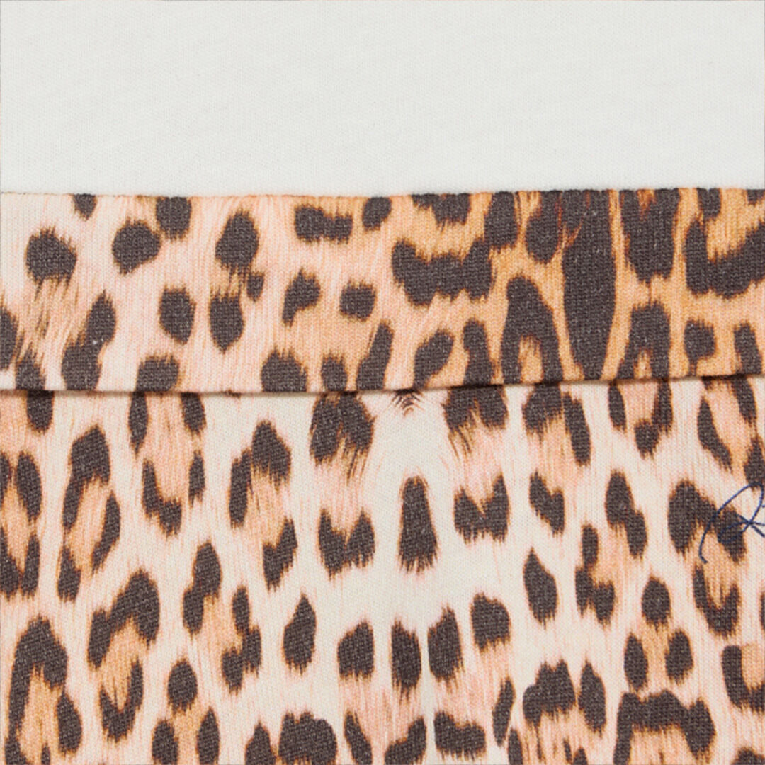 JU Milk White Dress with Jaguar Skin Print MILKY WHITE/NATURAL VJT104-JD001