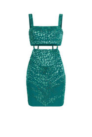 ${brand} Leopard Bead-Embellished Mini Dress ${colorDescription} ${masterID}