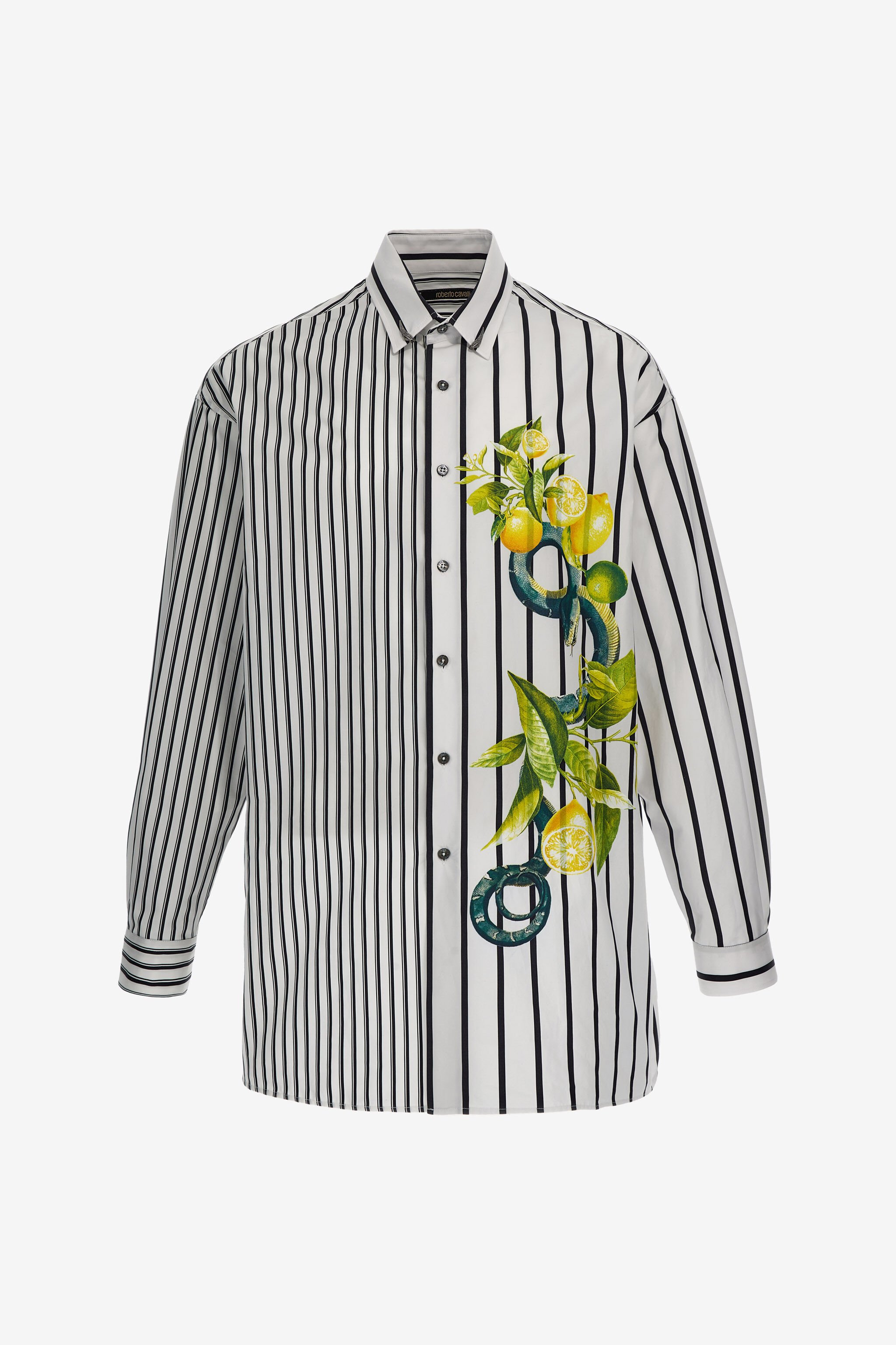 RC Camicia stampa righe e limoni Nero/Bianco SRT720-CH039