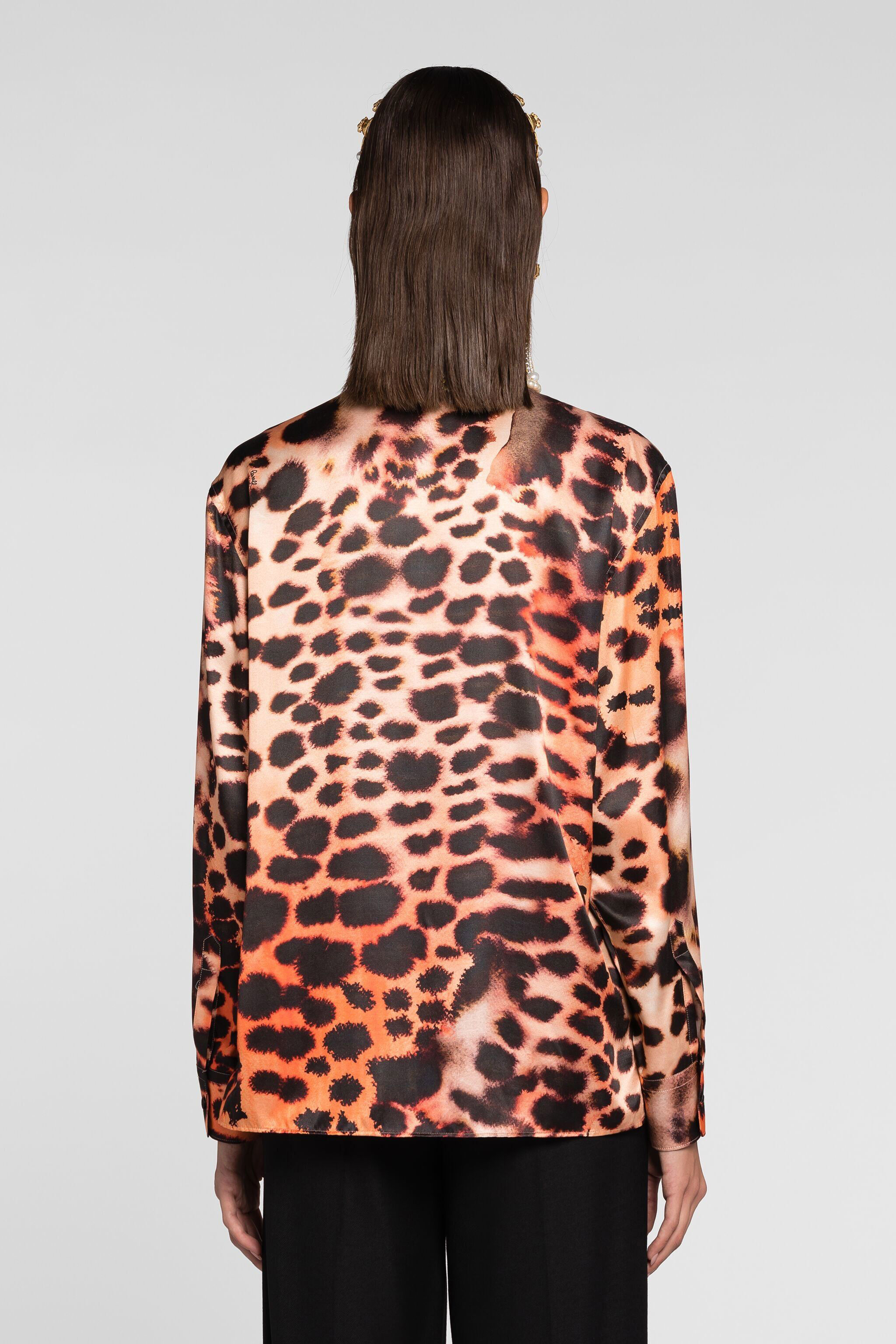 RC Murena Print Silk Blend Shirt Orange QKT704-SZF49