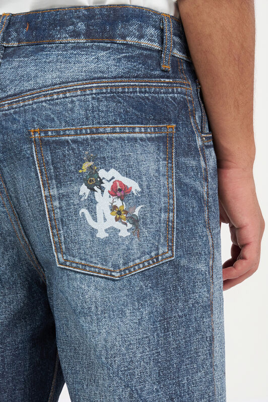 RC Blue Denim Jeans With Flowers LUNAR ROCK WNJ210-DL010