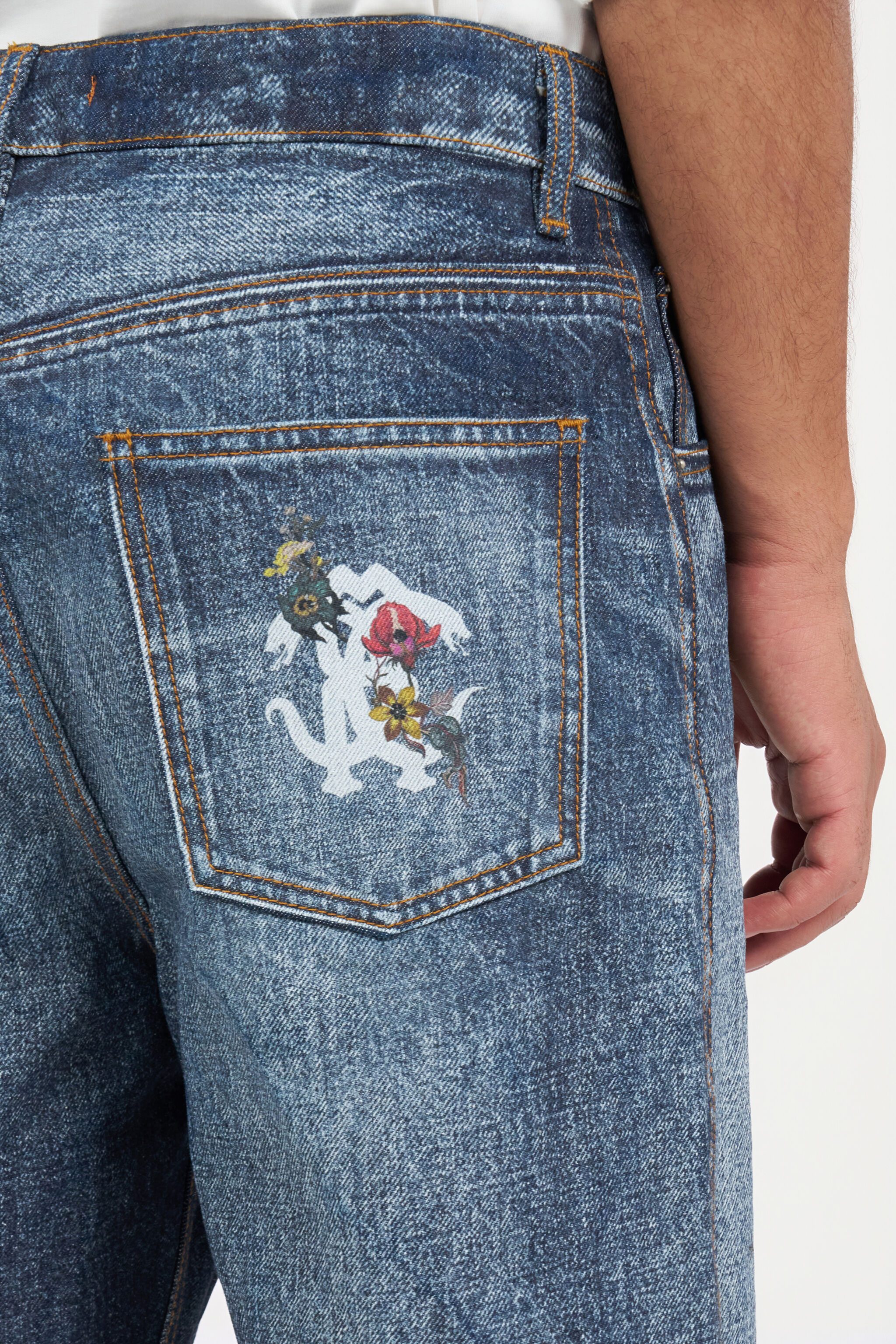 RC Blue Denim Jeans With Flowers LUNAR ROCK WNJ210-DL010