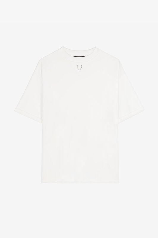 RC Tiger Tooth-detail cotton T-shirt White RRT62A-JJ047