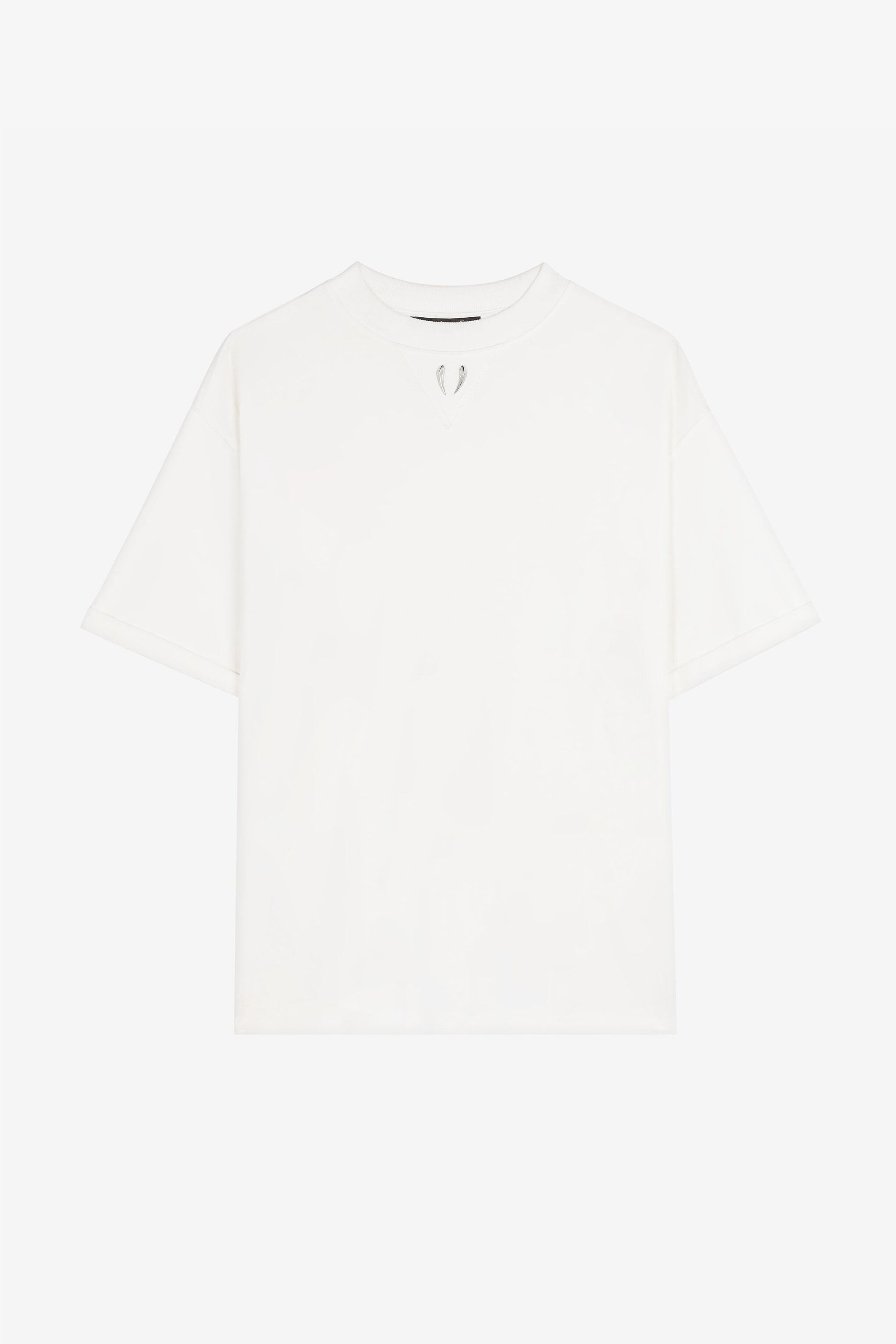 RC Tiger Tooth-detail cotton T-shirt White RRT62A-JJ047