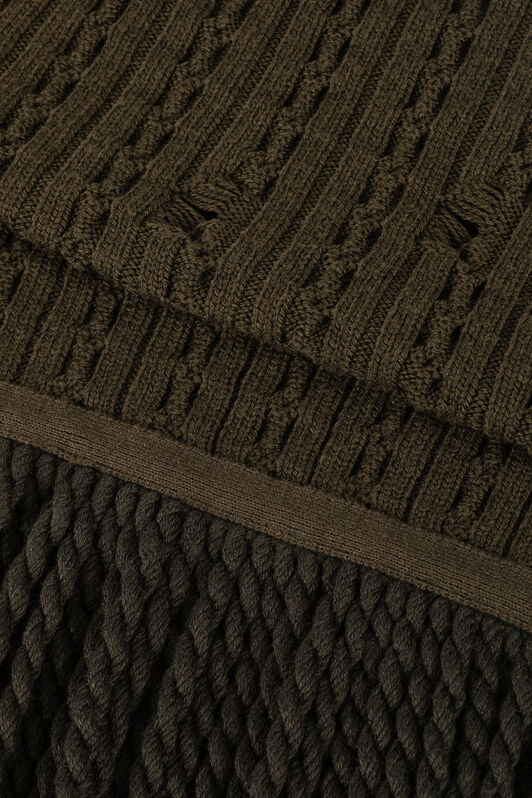 RC Ribbed-Knit Wool Scarf Dark green RRM654-MQ001